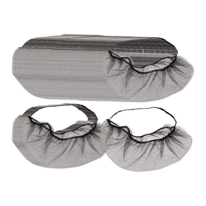 Set 100 bucati, plasa protectie barba / acoperitoare pentru barba din nylon, cu banda elastica, marime universala, negru