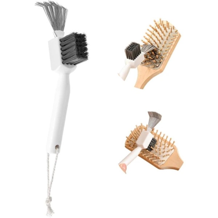 Perie curatare dubla, metal si peri, ergonomic, 3cm, usor, agatare