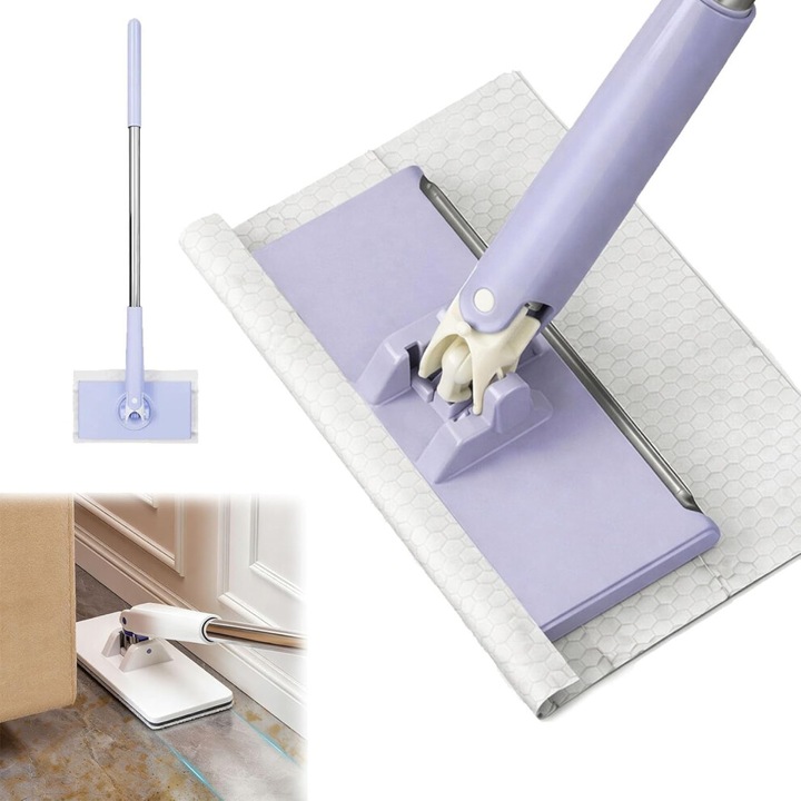 Mop mini universal, 180° rotativ, usor, 95x16x8cm, alb