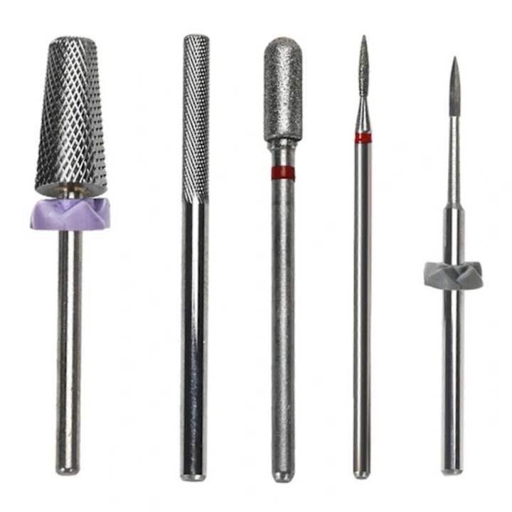 Set 5 piese freze unghii otel tungsten multicolor