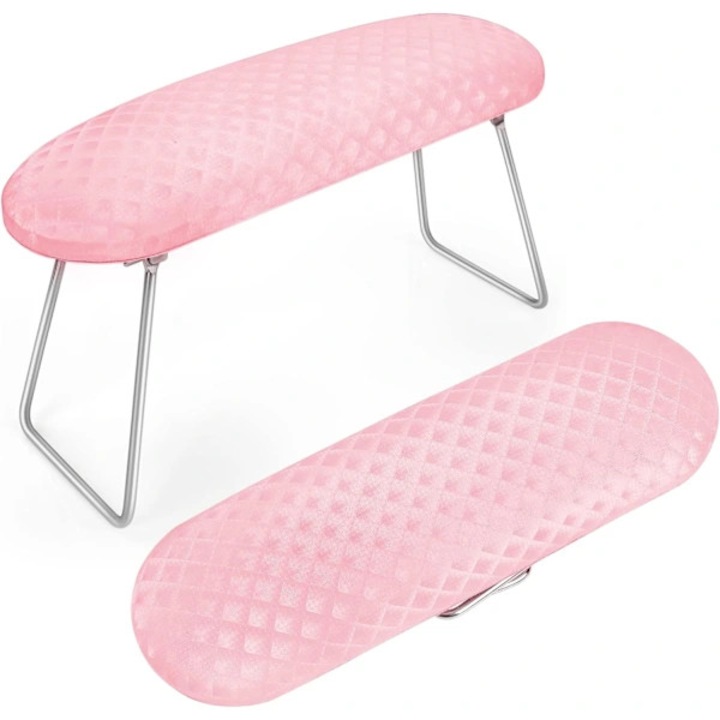 Perna manichiura, piele microfibra roz, suport maini, 25x10x5cm