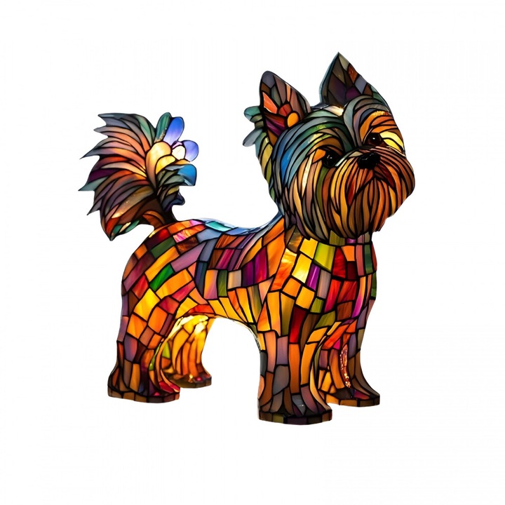 Veioza de masa caine terrier rasina pictata USB 17x19x16cm