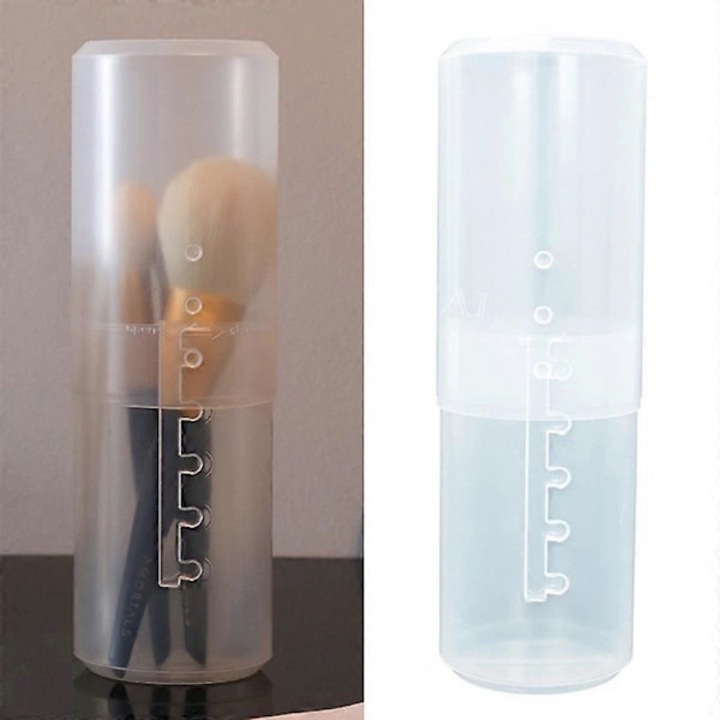 Suport pentru pensule machiaj, cilindru transparent, ajustabil 7.8x16-23.5cm