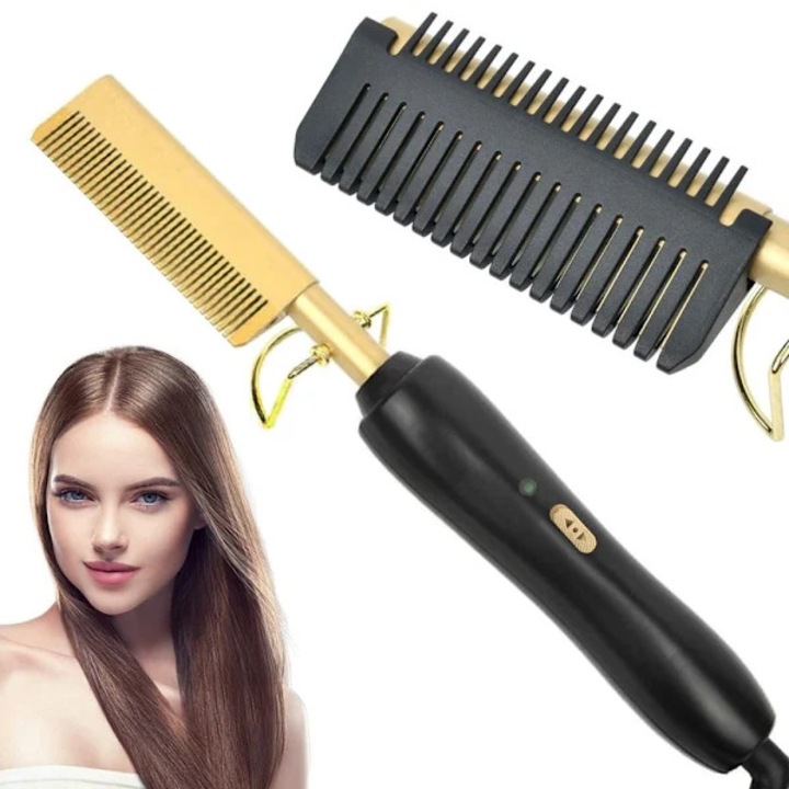 Perie electrica ceramica pentru par si barba, 48W, alb, 29x9x3.5cm