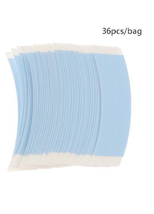 Benzile adezive pentru peruci, set 36 bucati, albastru alb rosu, 1 inch