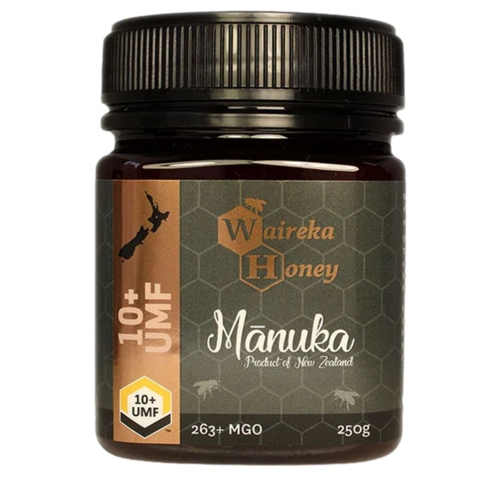 Waireka UMF 10+ / MGO 263+manuka méz, 100% természetes, prémium új-zélandi, 250 g