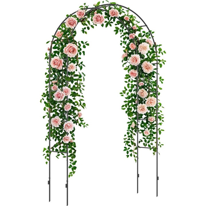 Arcada gradina metalica neagra 140x40x240 cm, suport plante cataratoare