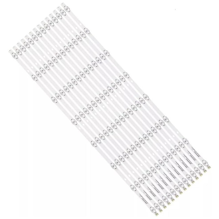 Set 14 benzi LED pentru iluminare spate TV 75 inch, 726mm, 3V, 8 LED-uri pe banda
