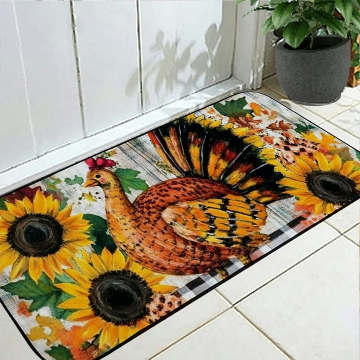Csúszásgátló bejárati szőnyeg, 50x120cm, plüss anyag, szürke