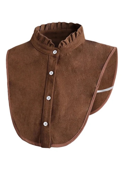 Guler fals dama, maro, bumbac, cu volane, design elegant, accesoriu versatil pentru stratificare, One Size INTL