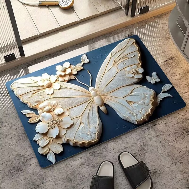 Többszínű pillangós bejárati szőnyeg 60x40cm poliészter