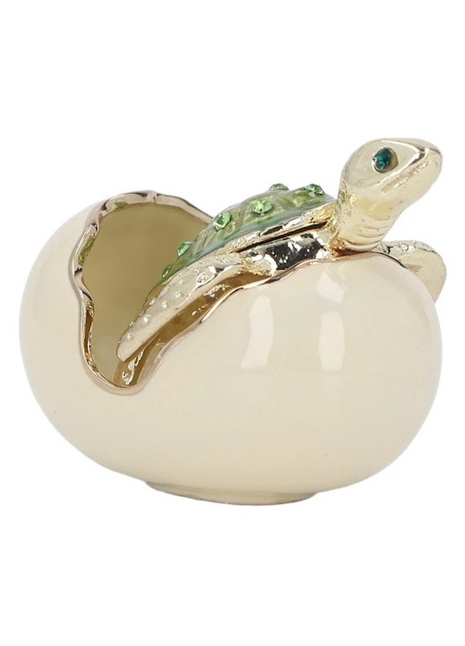 Cutie bijuterii broasca testoasa verde zinc 10x7x5cm