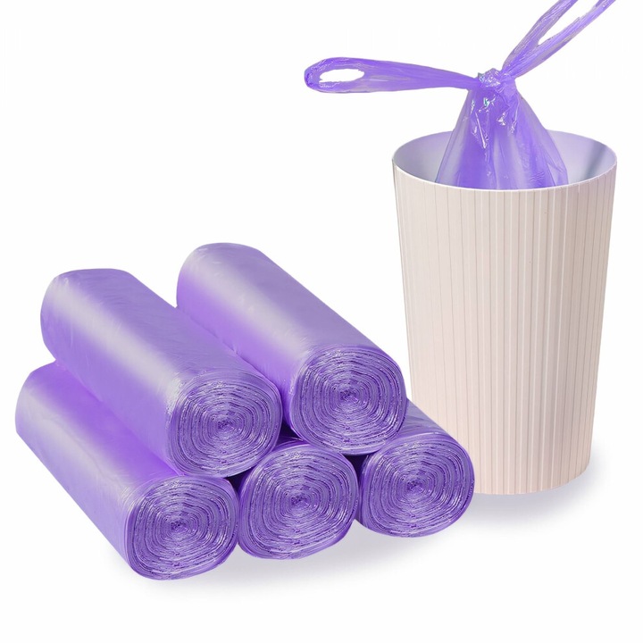 Saci menajeri biodegradabili 4 gal PE rezistent, alb, 10x20cm