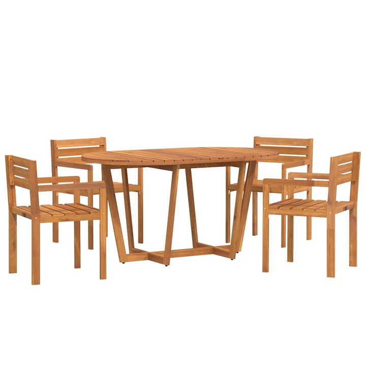 Set de gradina cu 5 piese vidaXL, lemn masiv de acacia