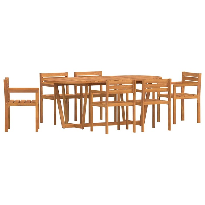 Set de gradina cu 7 piese vidaXL, lemn masiv de acacia