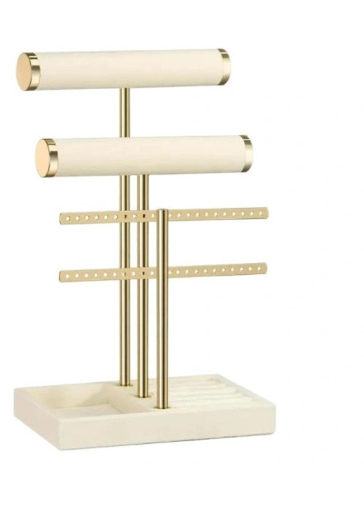 Suport bijuterii lemn metal T, organizator multicolor, 30x20x15cm