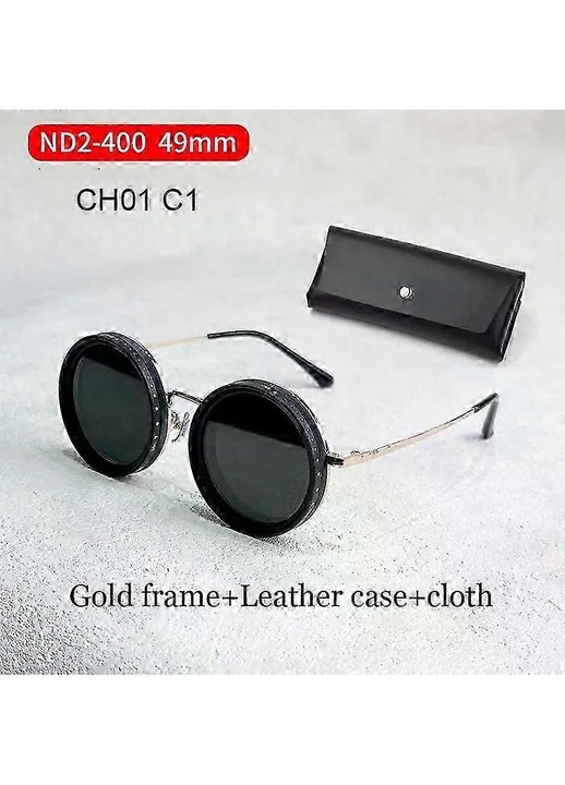 Ochelari de soare, Retro Punk, rotunzi, polarizati, UV400, 49mm, unisex