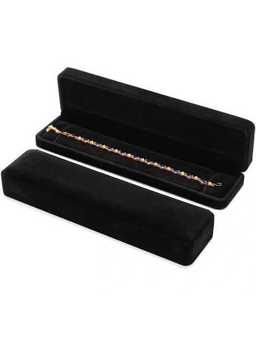 Комплект от 2 кутии за бижута от кадифе, 22x4x5 см, многоцветни