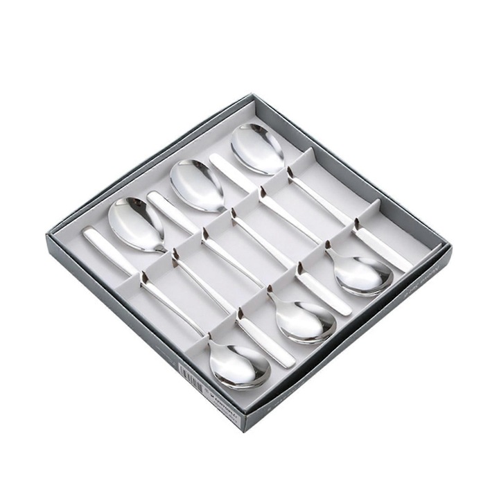 Set 6 linguri inox, lungi, rezistente, argintiu, 21x4cm