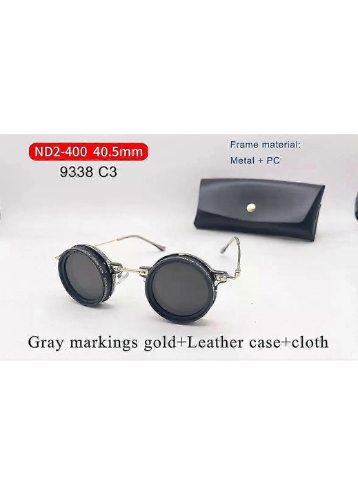 Ochelari de soare, Retro Punk, rotunzi, polarizati, UV400, ajustabili, unisex