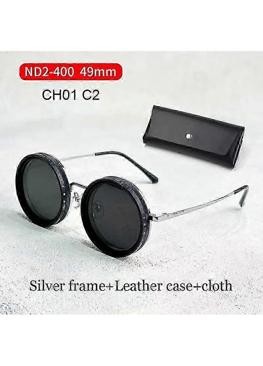 Ochelari de soare, Retro Punk, rotunzi, polarizati, UV400, ajustabili, 49mm, unisex