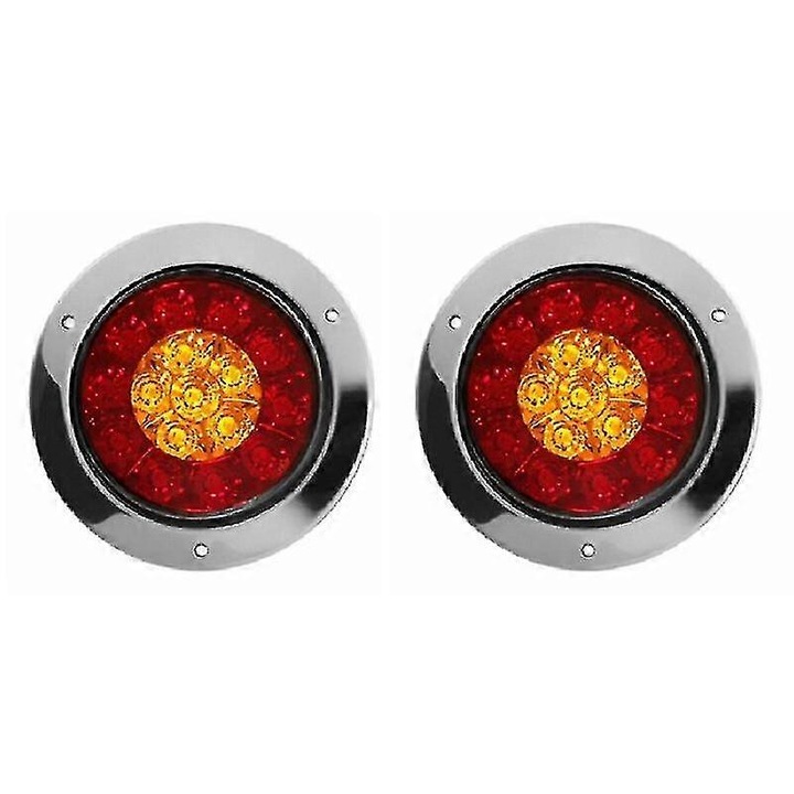 Комплект от 2 LED задни лампи, 16 светлинни източника, червено-жълто, 14.3x10.4x4cm