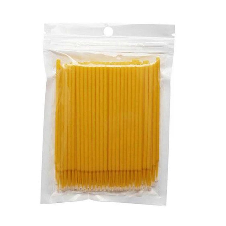 Set 100 betisoare curatare multifunctionale galben 14x10x1cm