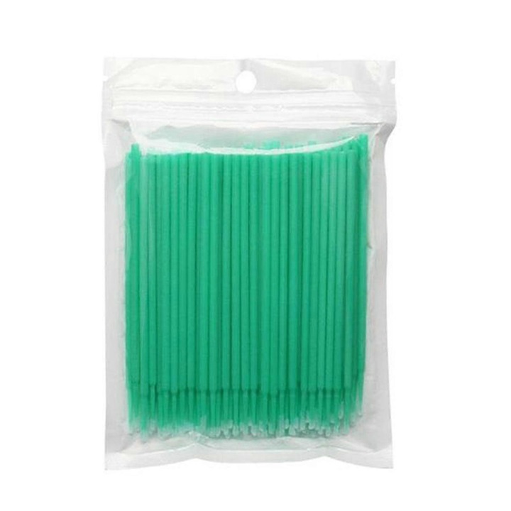 Set 100 betisoare curatare multifunctionale, verde, 14x10x1cm