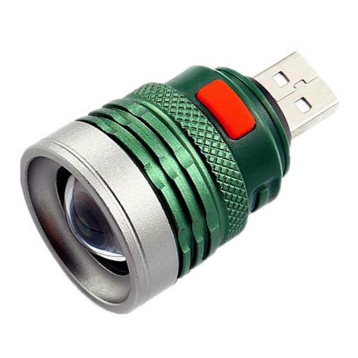 Lanterna USB mini, rezistenta, albastru, 5x2cm