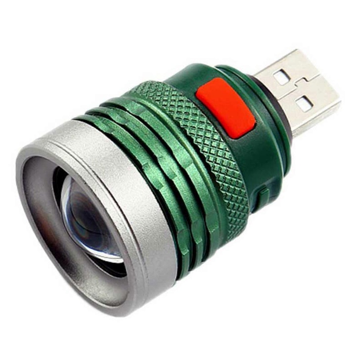 Lanterna USB mini, rezistenta, violet, 5x compacta