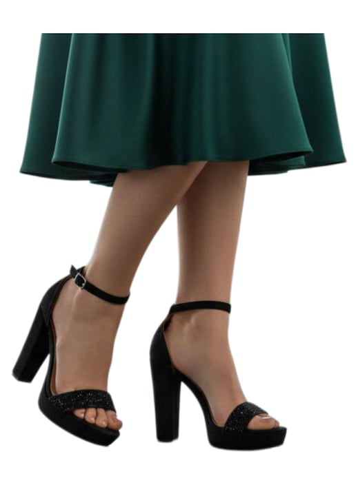 Sandale elegante cu toc 930-2negru 126933, Negru