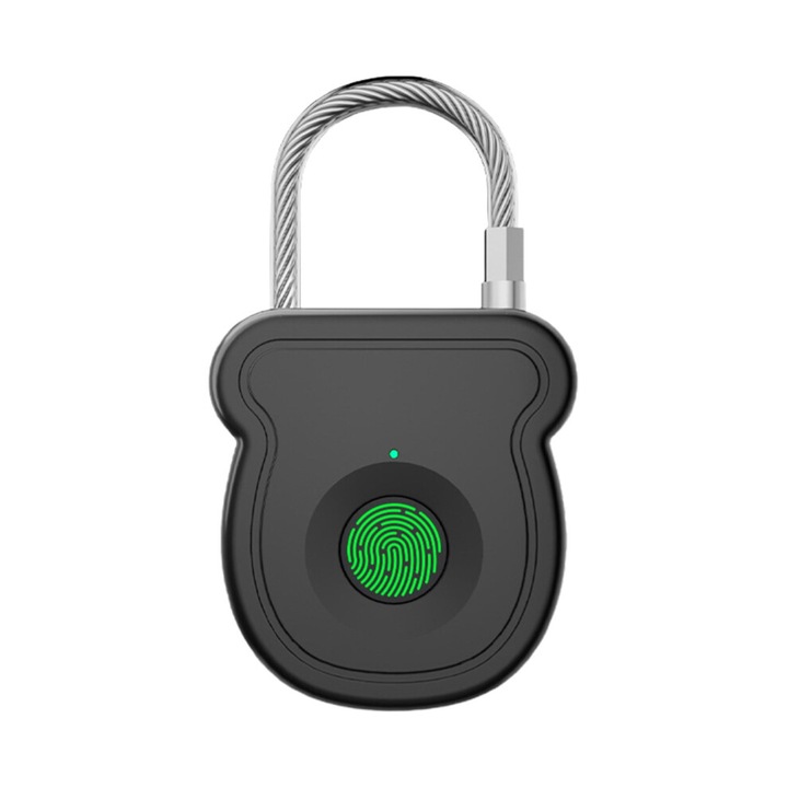 Lacat biometric amprenta, corp inox, pentru bagaje usi dulapuri, rezistent, 0.09 lbs