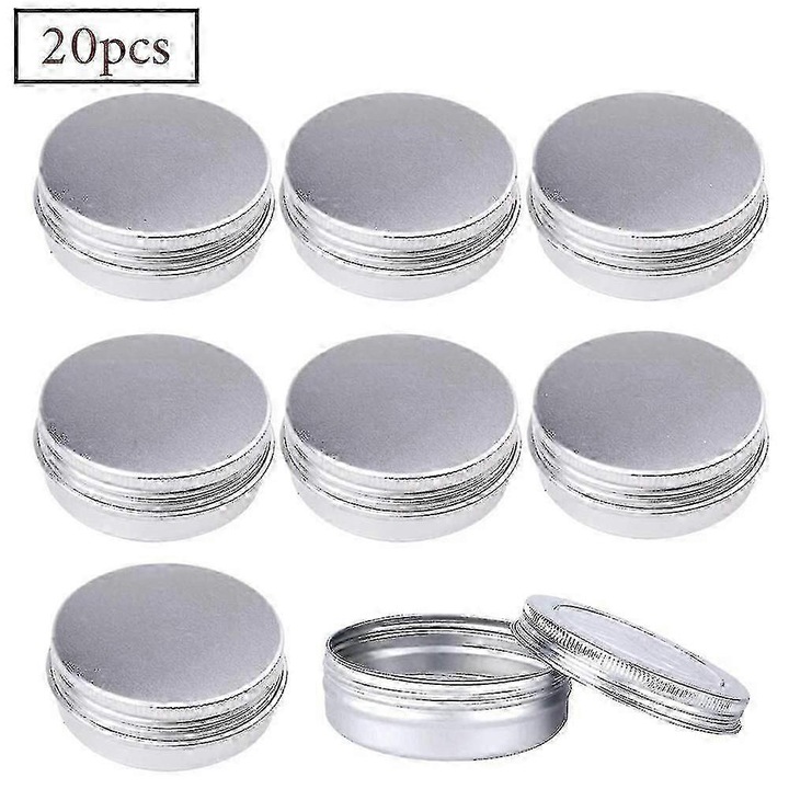 Set 14 borcane aluminiu 60ml argintiu 8.3x2.8cm