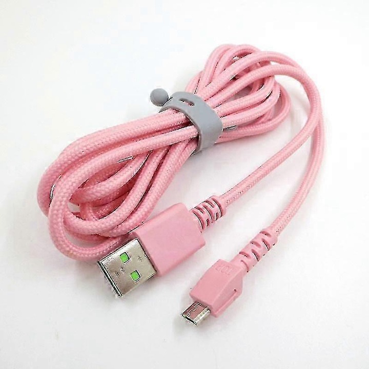 Micro USB töltőkábel, fekete/fehér/rózsaszín, 1m