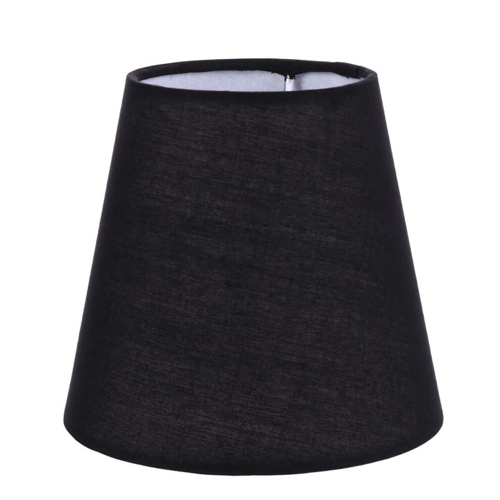 Abajur din in pentru lampa de birou, design spiralat, alb, dimensiuni standard E14