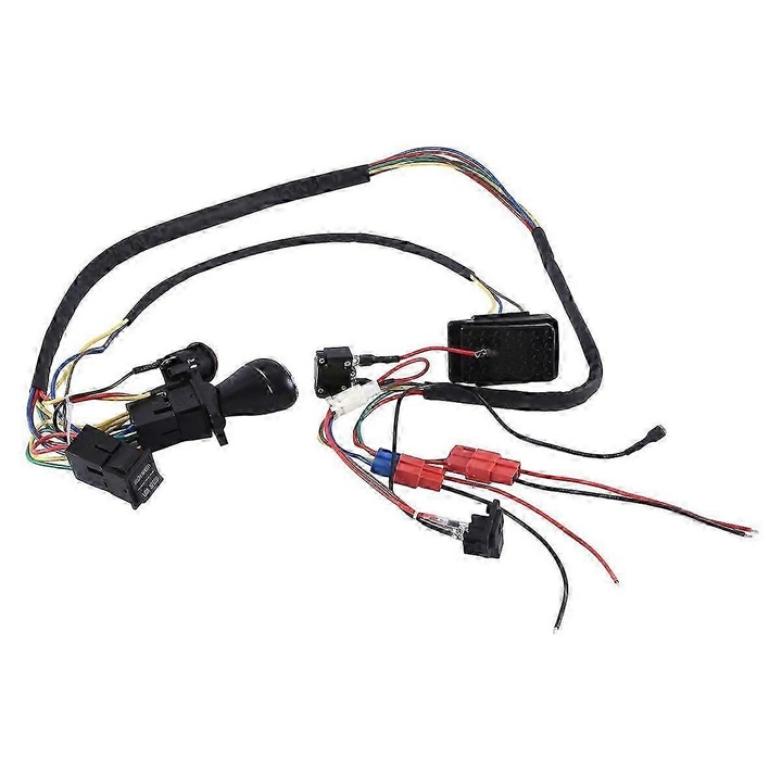 Set cabluri si comutator pentru masina electrica copii, negru, plastic