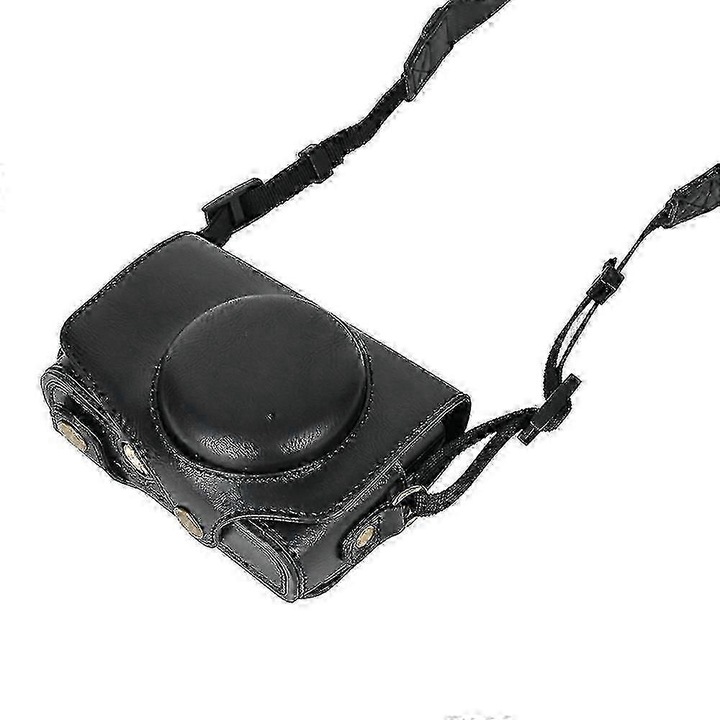 Geanta camera foto, piele PU, negru, 20x15x10cm