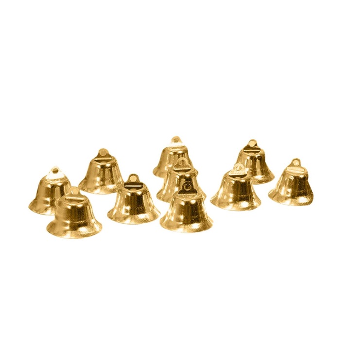 Set 10 clopotei mini, diametru 20mm, multicolor