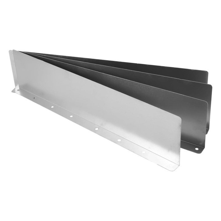 Set 4 protectii jgheab acoperis aluminiu 40x9.5x2cm argintiu