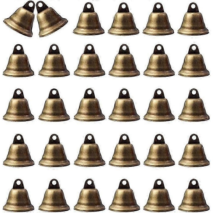 Set 30 clopotei vintage bronz mic 3.8cm