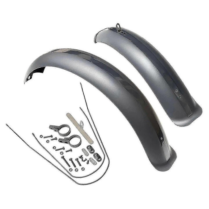 Set aparatori noroi fata-spate bicicleta montana negru-gri