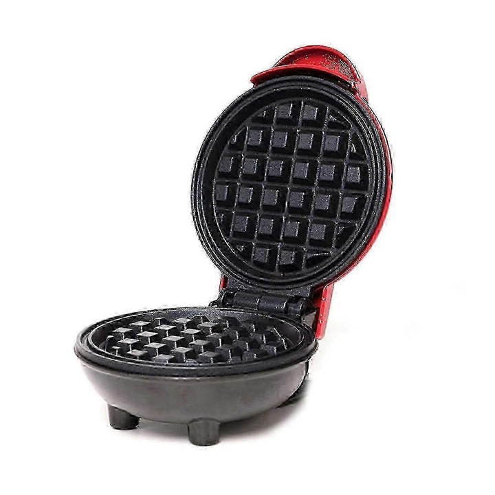 Aparat mini waffle rotund, rosu, 18x14.5x9.3cm, 110V