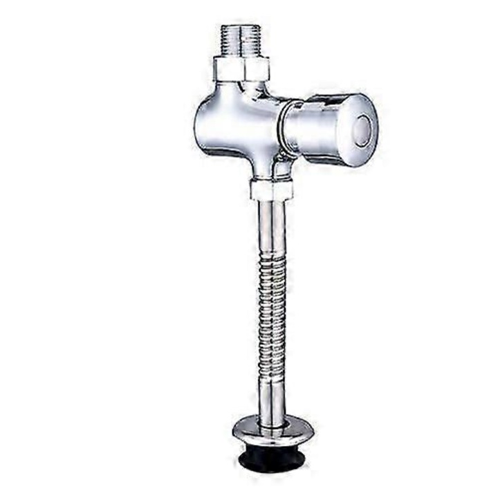 Supapa de spalare pentru pisoar manuala, fier, montaj pe suprafata, 1/2 inch, negru