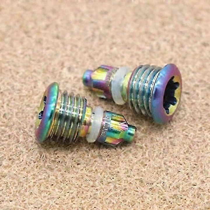 Set 2 suruburi sangerare frana bicicleta aliaj titan multicolor 10g