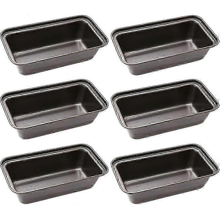 Set 6 tavi mini paine, otel carbon, negru, 15.7x8.1x4.2cm