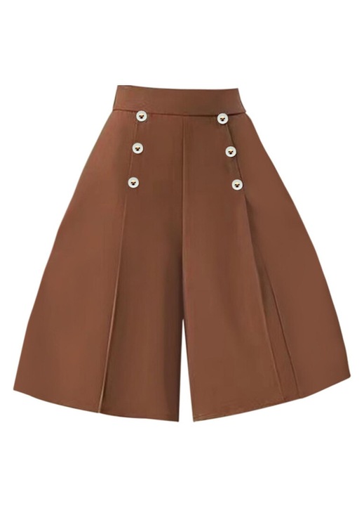 Pantaloni scurti dama, croi larg, subtiri, Caramel, material respirabil, S INTL