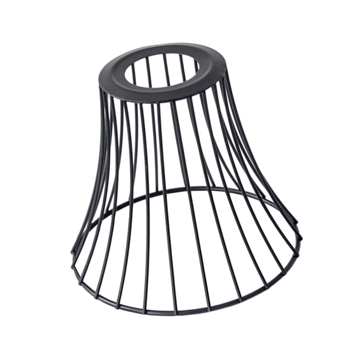 Abajur metalic suspendat retro, negru, 42mm, pentru interior si exterior