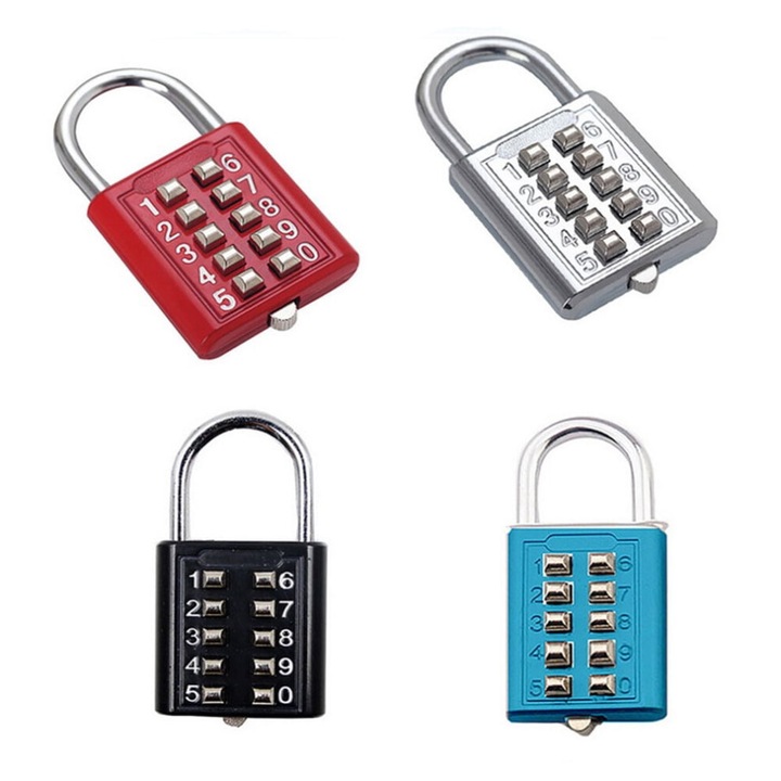 Lakat 10 számjegyű kombinációval, cink, 6x23mm, 2 darabos szett