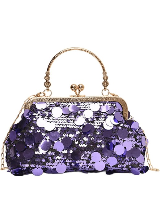 Geanta de seara dama paiete multicolor 22x14x6cm