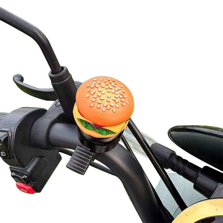 Sonerie bicicleta hamburger, zgomot puternic, ABS, 10x5cm